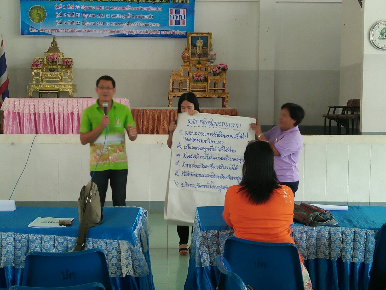 โครงการประชุมเชิงปฏิบัติการพัฒนาศักยภาพคณะกรรมการกองทุนหมู่บ้านและชุมชนเมือง จังหวัดน่าน รุ่นที่ 3