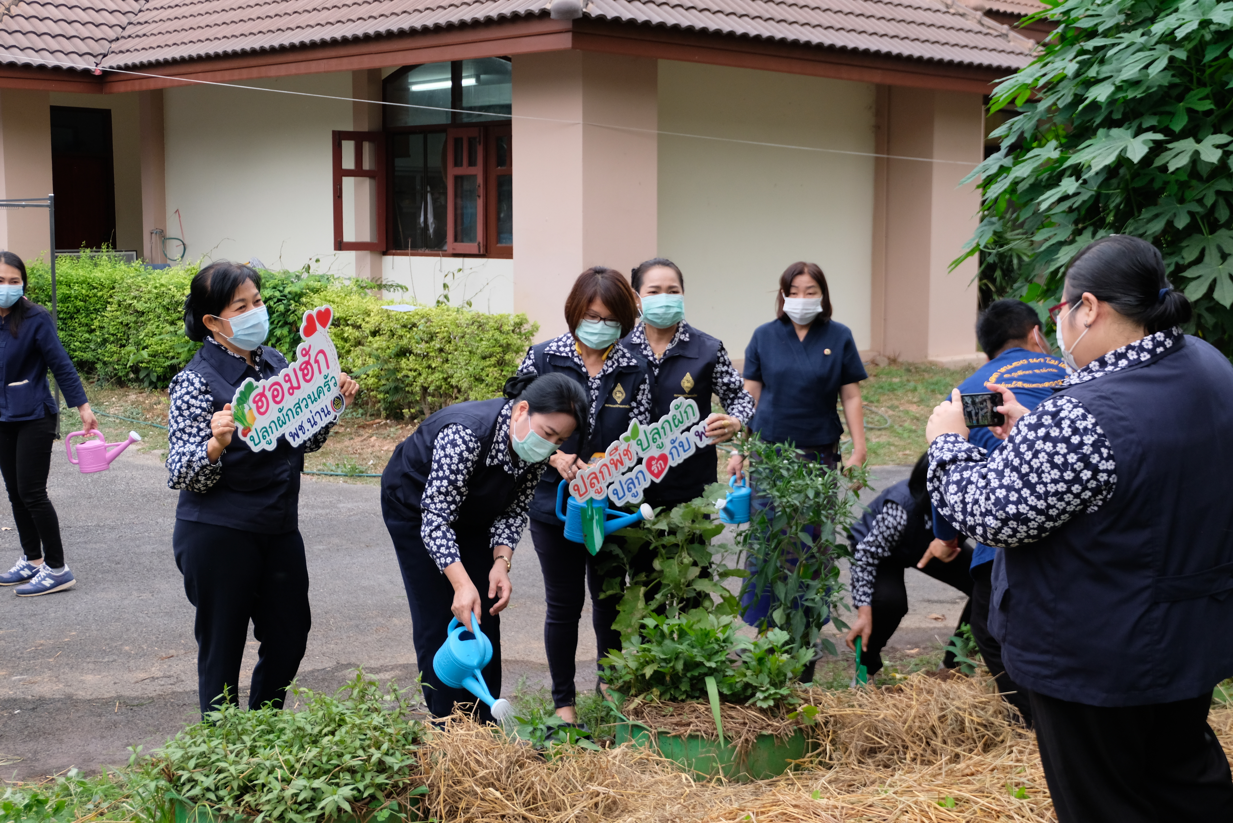 ผู้ว่าราชการจังหวัดน่านพร้อมนายกเหล่ากาชาดจังหวัดน่าน ร่วมกิจกรรมปลูกผักสวนครัว สร้างความมั่นคงทางอาหาร