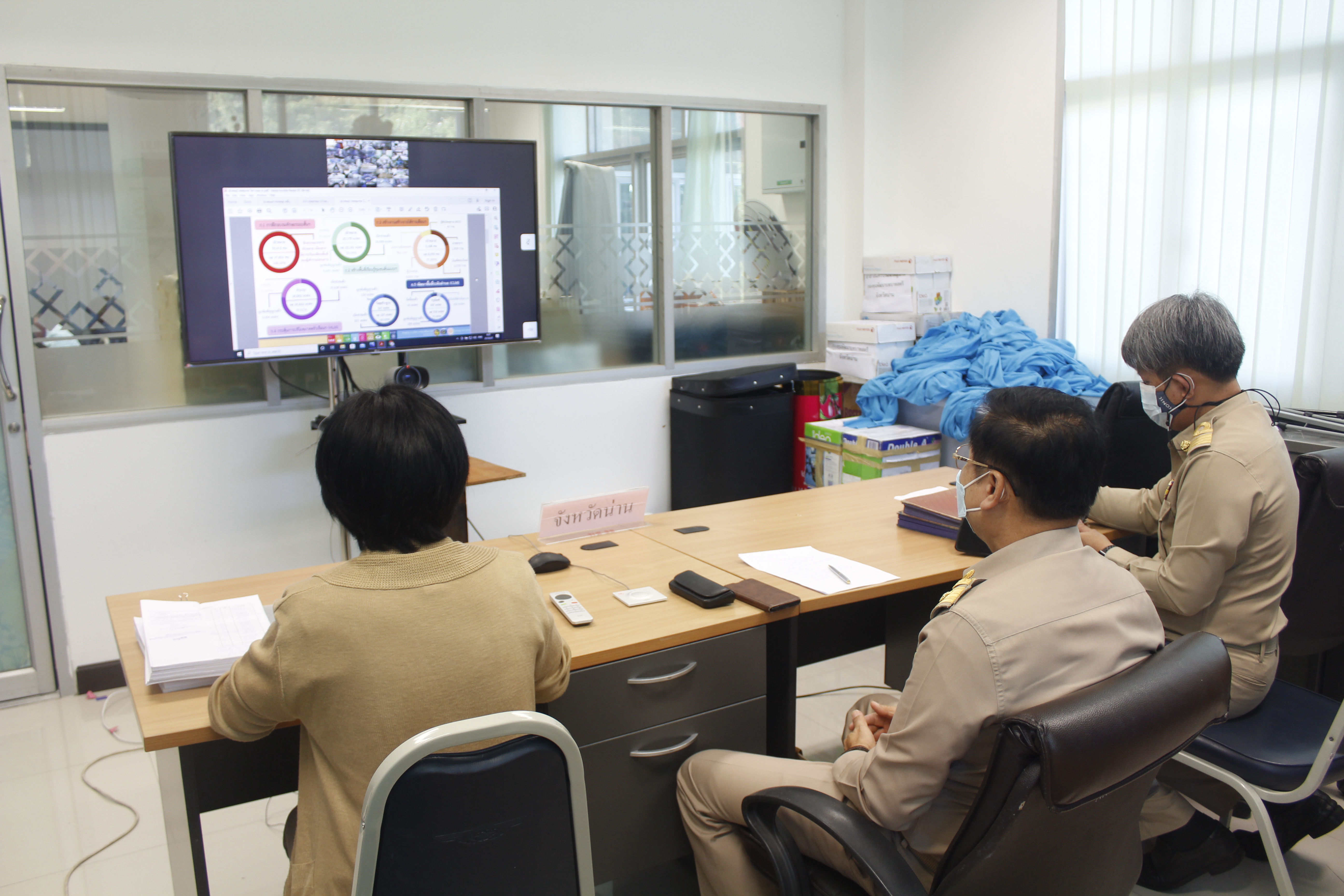 @ที่นี่เมืองน่าน@ พช.น่าน ร่วมประชุมกรมการพัฒนาชุมชน ครั้งที่ 12/2564 ผ่านระบบวีดิทัศน์ทางไกล (Video Conference)