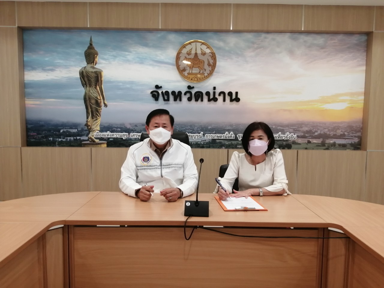 พช.น่าน ประกาศเจตนารมณ์ในการต่อต้านการทุจริต กรมการพัฒนาชุมชน ประจำปีงบประมาณ พ.ศ.2566