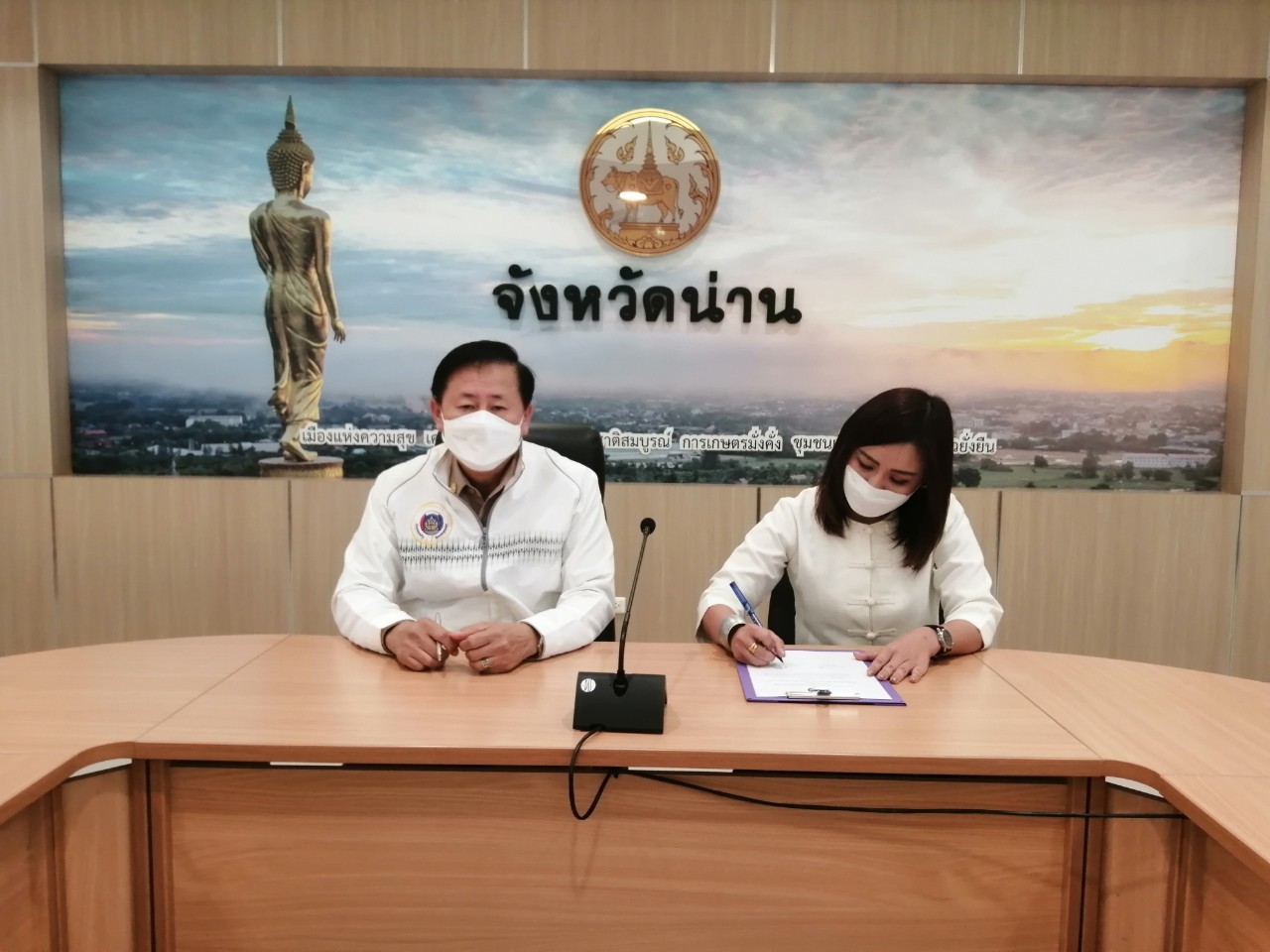 พช.น่าน ประกาศเจตนารมณ์ในการต่อต้านการทุจริต กรมการพัฒนาชุมชน ประจำปีงบประมาณ พ.ศ.2566