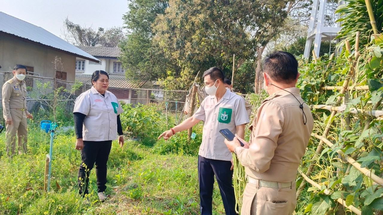 พช.น่าน : ผู้ว่าราชการจังหวัดน่าน เยี่ยมแปลงปลูกผักสวนครัวเพื่อสร้างความมั่นคงทางอาหารอำเภอสันติสุข จังหวัดน่าน
