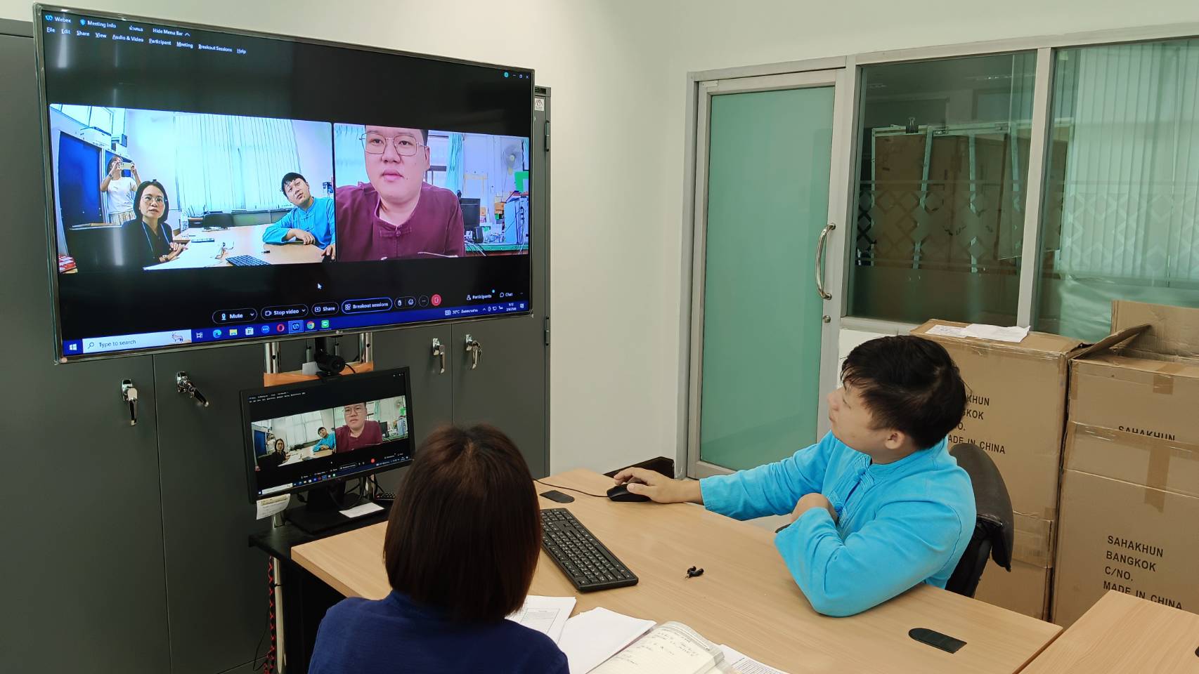 พช.น่าน ทดสอบระบบ Webex Meeting การคัดสรรกิจกรรมพัฒนาชุมชนดีเด่นระดับจังหวัด ประจำปี 2566 จังหวัดน่าน