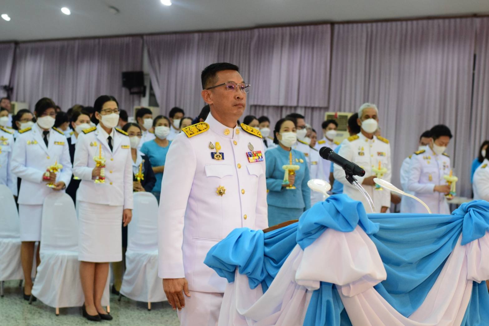 จังหวัดน่าน ประกอบพิธีถวายเครื่องราชสักการะและวางพานพุ่ม และพิธีถวายพระพรชัยมงคล สมเด็จพระนางเจ้าสิริกิติ์ พระบรมราชินีนาถ พระบรมราชชนนี พันปีหลวง เนื่องในโอกาสมหามงคลเฉลิมพระชนมพรรษา 91 พรรษา 12 สิงหาคม 2566