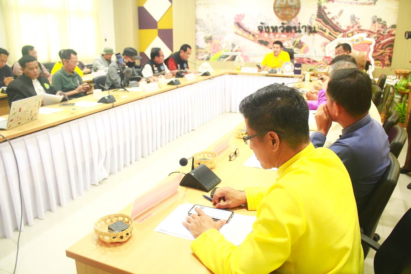 (#)สร้างสรรค์ชุมชน คนพช.น่าน(#)  พช.น่าน ร่วมการแถลงข่าว “กาดม่วนเมือง ศาลากลาง” เสริมช่องทางการตลาดให้กับผู้ประกอบการในจังหวัดน่าน