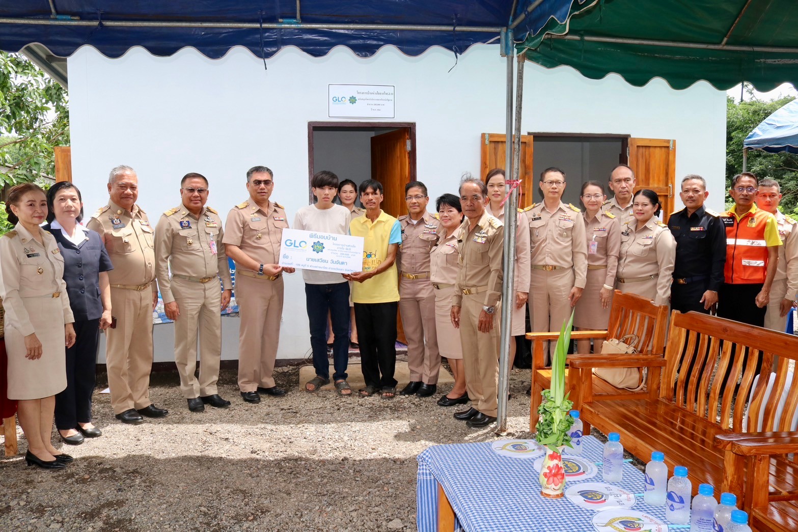 (#)สร้างสรรค์ชุมชน คนพช.น่าน(#) พช.น่าน จัดพิธีมอบบ้านโครงการบ้านห่วงใยจากใจสำนักงานสลากกินแบ่งรัฐบาล (GLO) ประจำปี 2566