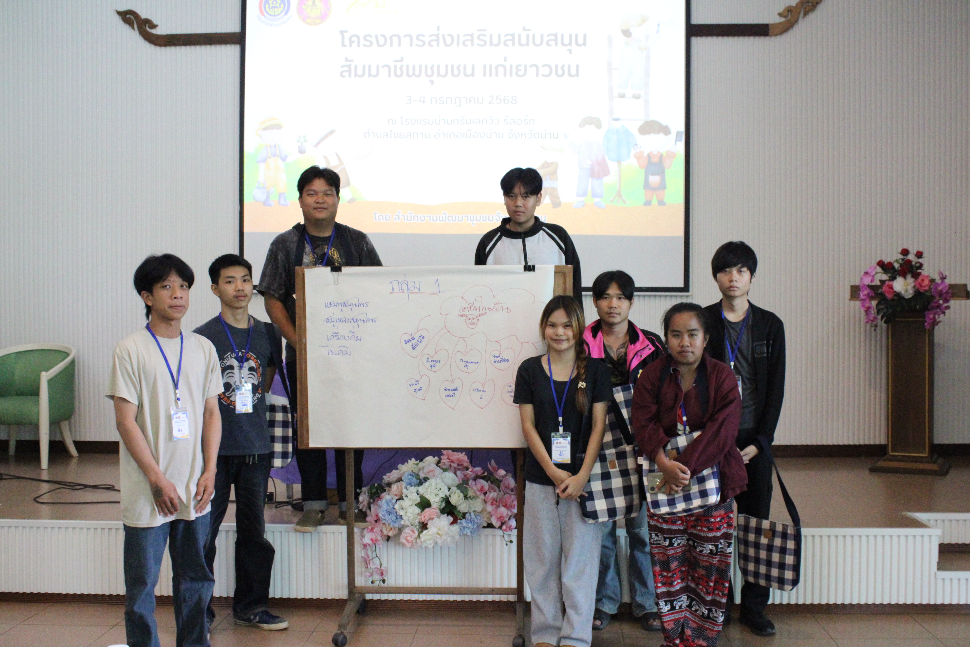 พช.น่าน เดินหน้าวันที่ 2 โครงการสัมมาชีพชุมชนแก่เยาวชน เสริมแรงต้านภัยยาเสพติดและพัฒนาทักษะชีวิต